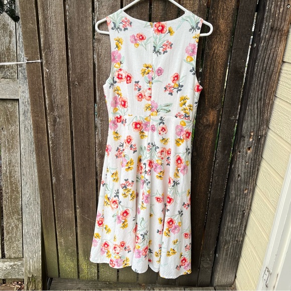 Forever 21 Linen Blend Floral Sleeveless Midi Dress Sz M - Picture 9 of 14